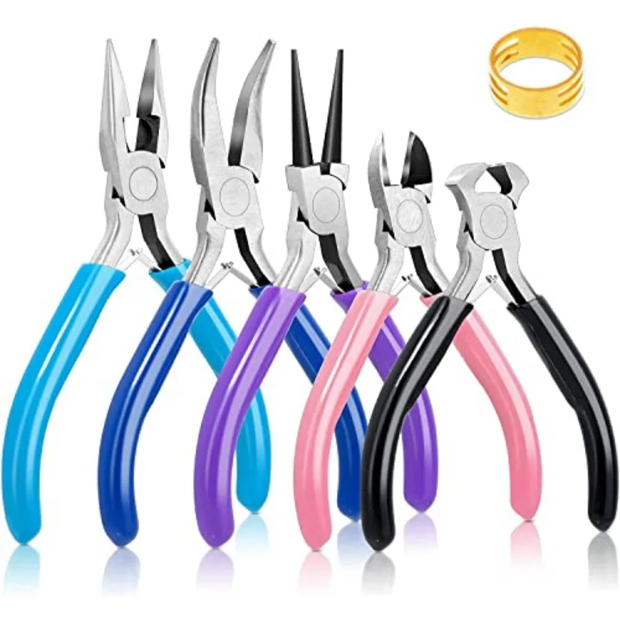 5 Packs Jewelry Pliers Set, Making Tools With Needle/Round/Chain/Bent/Zipper Pliers, Supplies Repair/Cut Kits for Crafting
5 Packs Jewelry Pliers Set, Making Tools With Needle/Round/Chain/Bent/Zipper Pliers, Supplies Repair/Cut Kits for Crafting