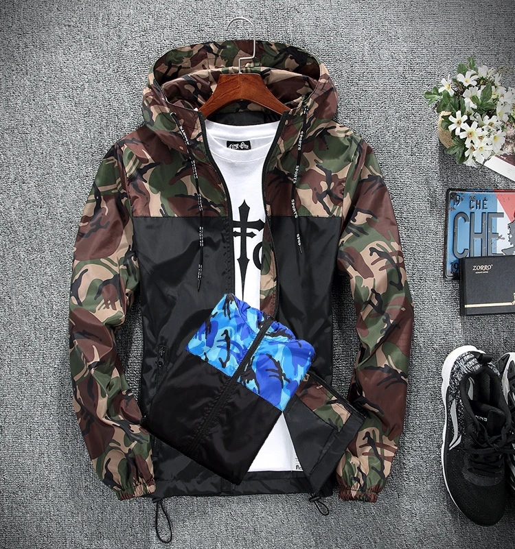 Couple Thin Outdoor Camouflage Jaet Spring Faion Urban Sle Zipper Closure Long Sve Anti-Wrinkle Polyester Outerwear
Couple Thin Outdoor Camouflage Jaet Spring Faion Urban Sle Zipper Closure Long Sve Anti-Wrinkle Polyester Outerwear