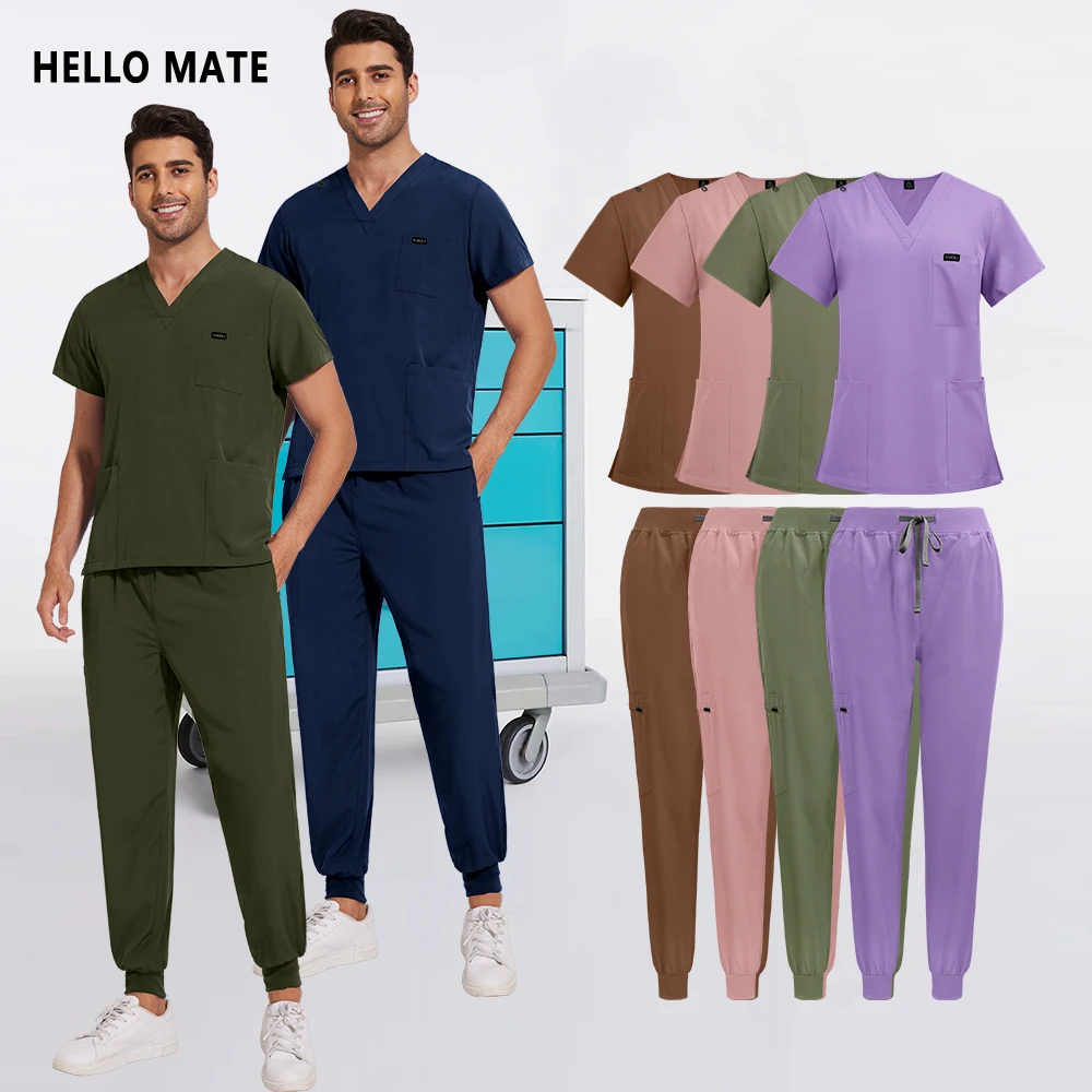 Scrubs Uniforms Women Surgical Uniforms Set Medical Nurse Uniforms Stretch Pocket Top Pants Unisex Clinical Workwear Lab Outfits 
Scrubs Uniforms Women Surgical Uniforms Set Medical Nurse Uniforms Stretch Pocket Top Pants Unisex Clinical Workwear Lab Outfits