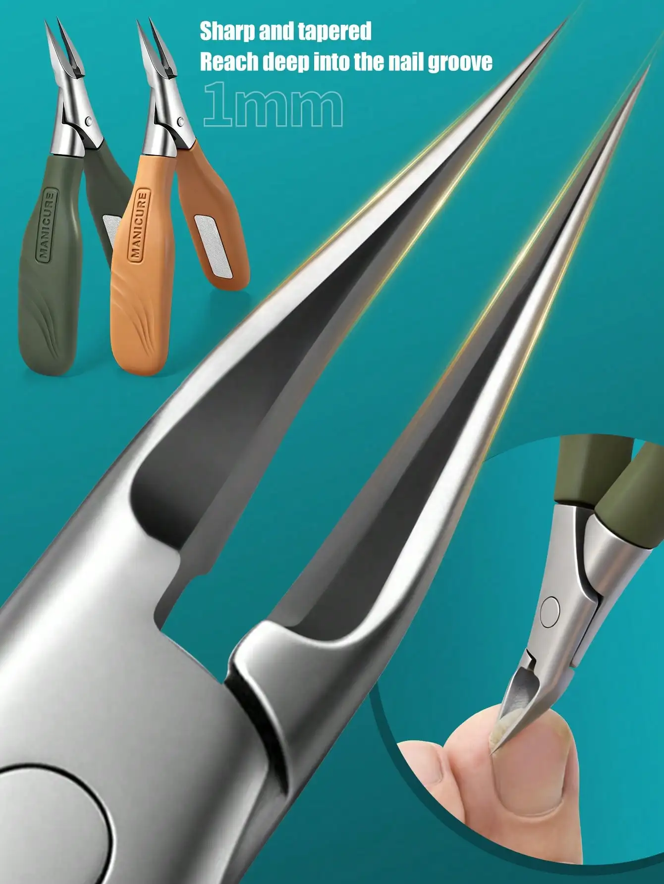 Pointed Beak Nail Clippers, Green & Orange Handle With Nail File, Stainless Steel Trimmer For Thick, Hard Nails And Ingrown Toenails
Pointed Beak Nail Clippers, Green & Orange Handle With Nail File, Stainless Steel Trimmer For Thick, Hard Nails And Ingrown Toenails