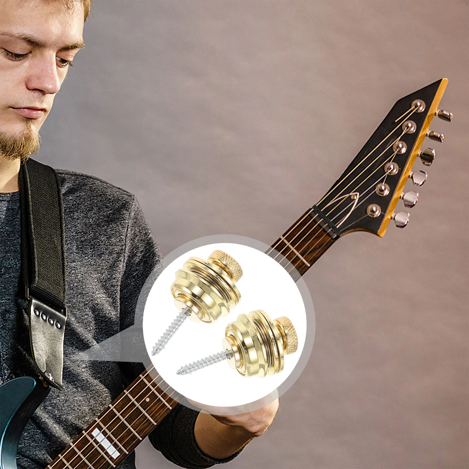 2Pcs Guitar Strap Buttons Heavy Duty Alloy Locks Quick Adjustment for All Guitar Types Secure Performance Use Gold Color
2Pcs Guitar Strap Buttons Heavy Duty Alloy Locks Quick Adjustment for All Guitar Types Secure Performance Use Gold Color