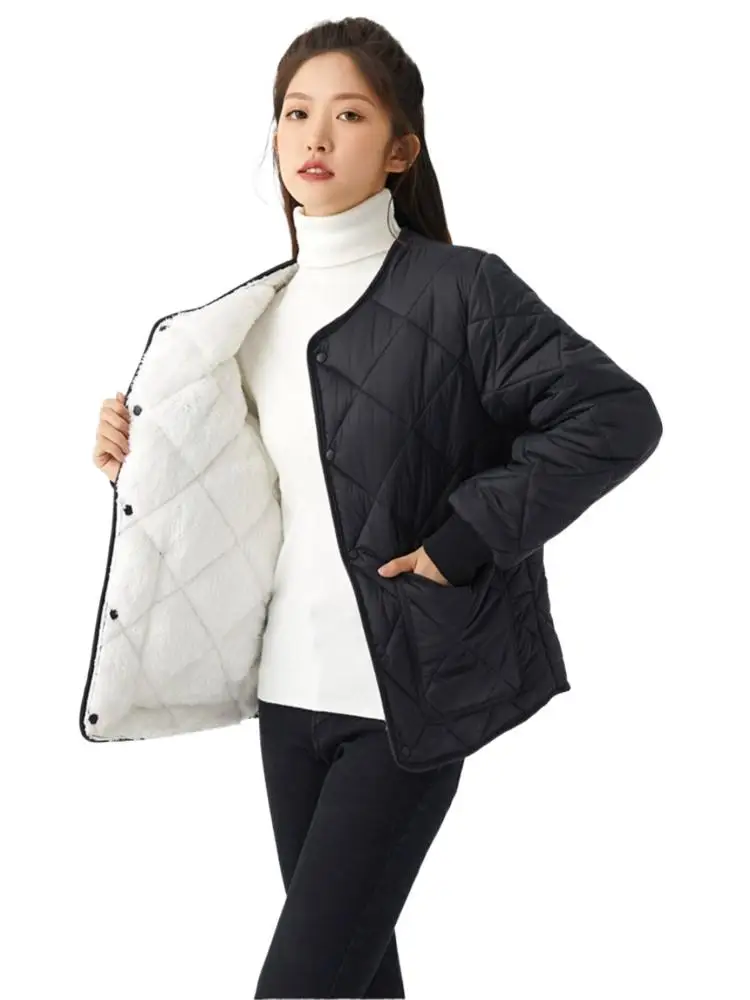Winter Jacket Women 2024 Solid Simple Coat Cotton Padded Warm Pockets Casual Outwear Street Lamb Down Lined Cotton Jacket
Winter Jacket Women 2024 Solid Simple Coat Cotton Padded Warm Pockets Casual Outwear Street Lamb Down Lined Cotton Jacket