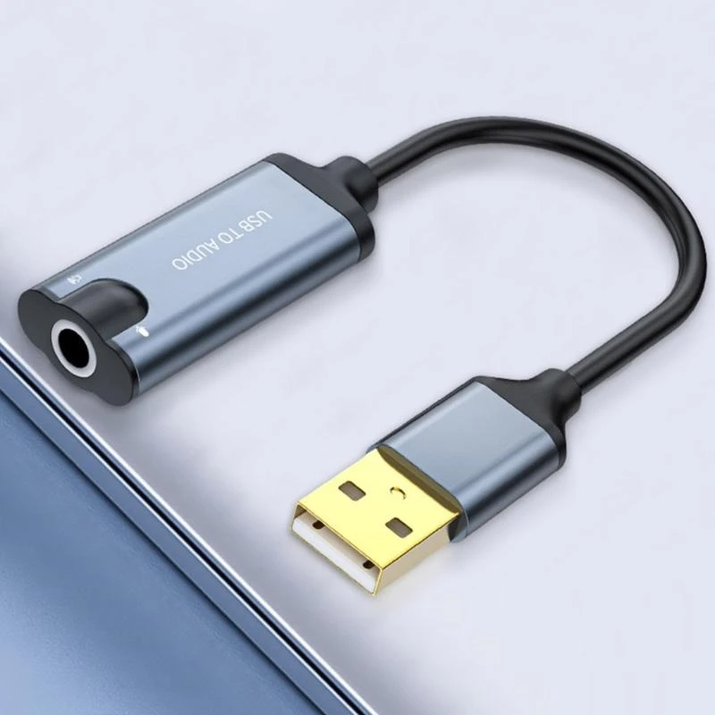 External Sound Card USB Adapter with 3.5mm Headphone Microphone Port External Stereo Sound Card for PC Laptop Desktop
External Sound Card USB Adapter with 3.5mm Headphone Microphone Port External Stereo Sound Card for PC Laptop Desktop