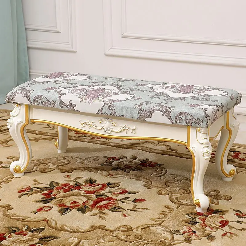 European style shoe changing stool, fabric art, solid wood shopping mall sofa, bench, living room, dressing room
European style shoe changing stool, fabric art, solid wood shopping mall sofa, bench, living room, dressing room