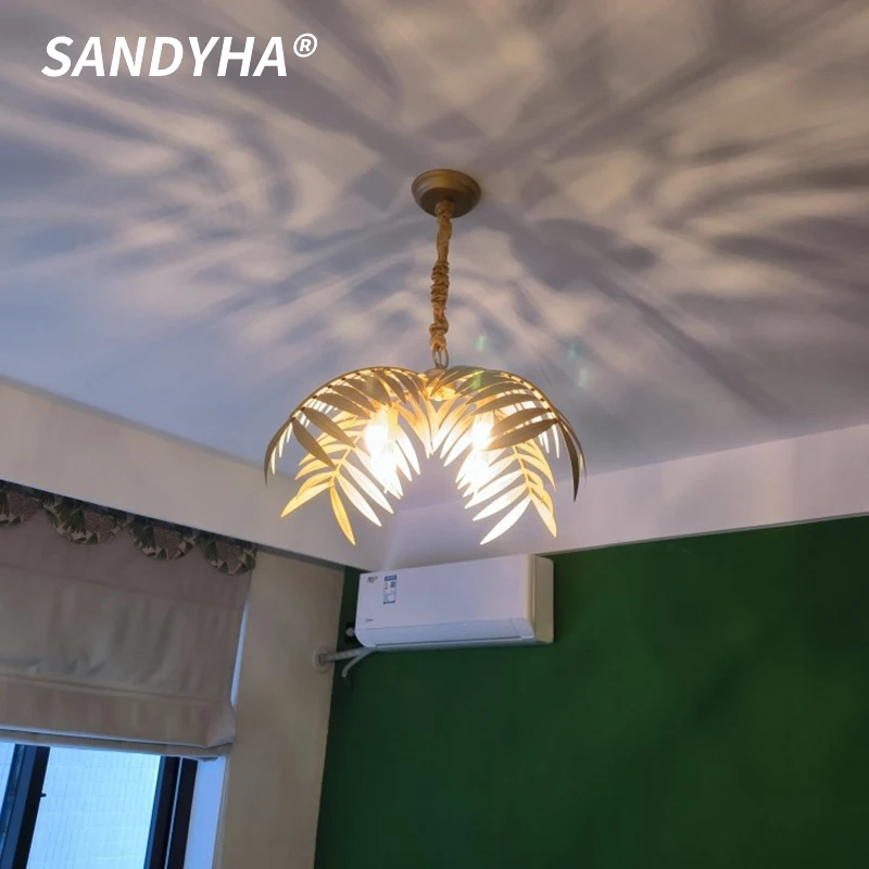 SANDYHA Creative American Wrought Iron Leaf Chandelier for Living Dining Room Bedroom Pendant Light Home Decoration LED Lighting
SANDYHA Creative American Wrought Iron Leaf Chandelier for Living Dining Room Bedroom Pendant Light Home Decoration LED Lighting