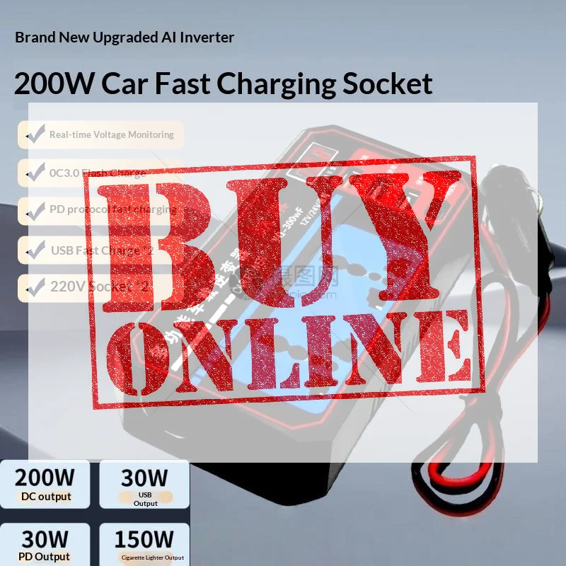 1Pcs Fast Charging Car Charger Portable Car Inverter 12V 24V To 110V 220V Outlet Adapter With 3 USB Ports For Auto Truck SUV RV
1Pcs Fast Charging Car Charger Portable Car Inverter 12V 24V To 110V 220V Outlet Adapter With 3 USB Ports For Auto Truck SUV RV