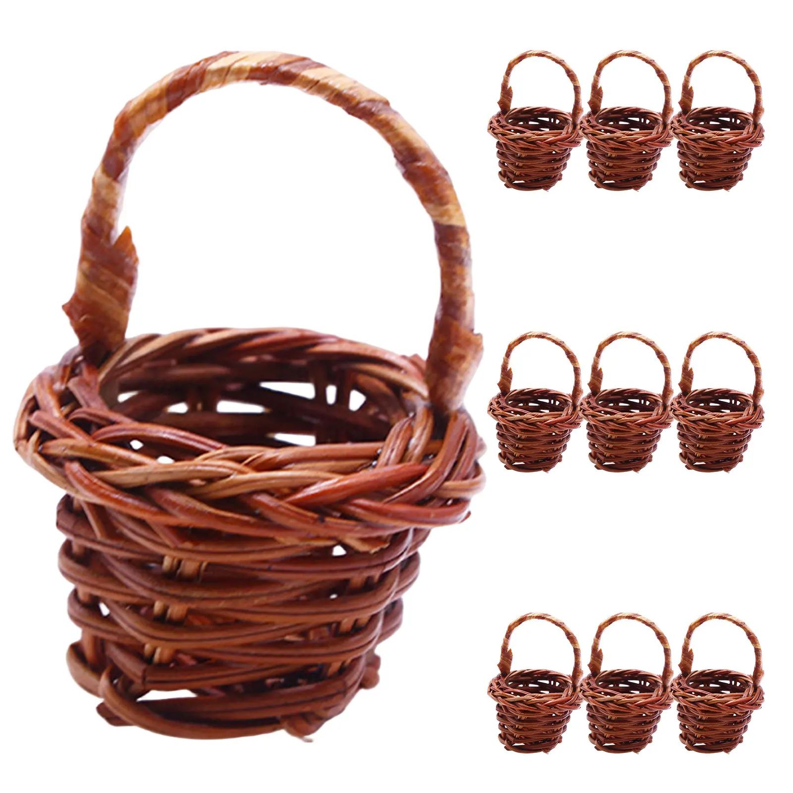 10Pcs Mini Rattan Woven Basket Handle Tiny Picnic Basket for Dollhouse Flower Girl Wedding Favor Candy Storage Garden Picking
10Pcs Mini Rattan Woven Basket Handle Tiny Picnic Basket for Dollhouse Flower Girl Wedding Favor Candy Storage Garden Picking