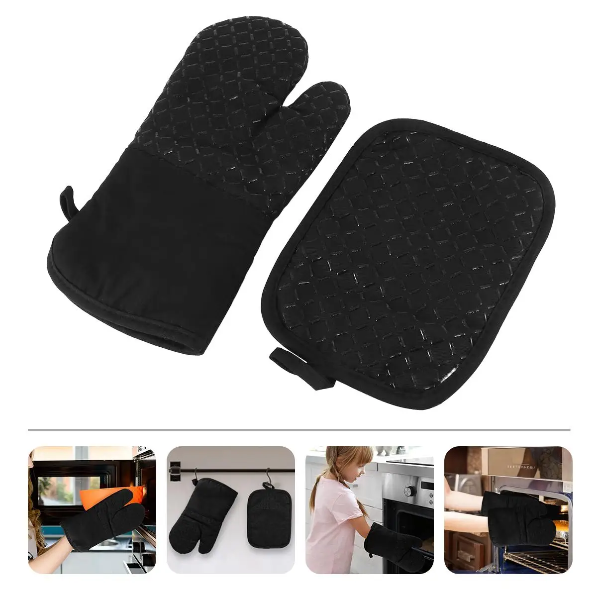 1 Piece Heat Resistant Oven Mitt Set Insulated Kitchen Accessories Pot Holder Pads Non Slip Easy Clean Microwave Gloves
1 Piece Heat Resistant Oven Mitt Set Insulated Kitchen Accessories Pot Holder Pads Non Slip Easy Clean Microwave Gloves