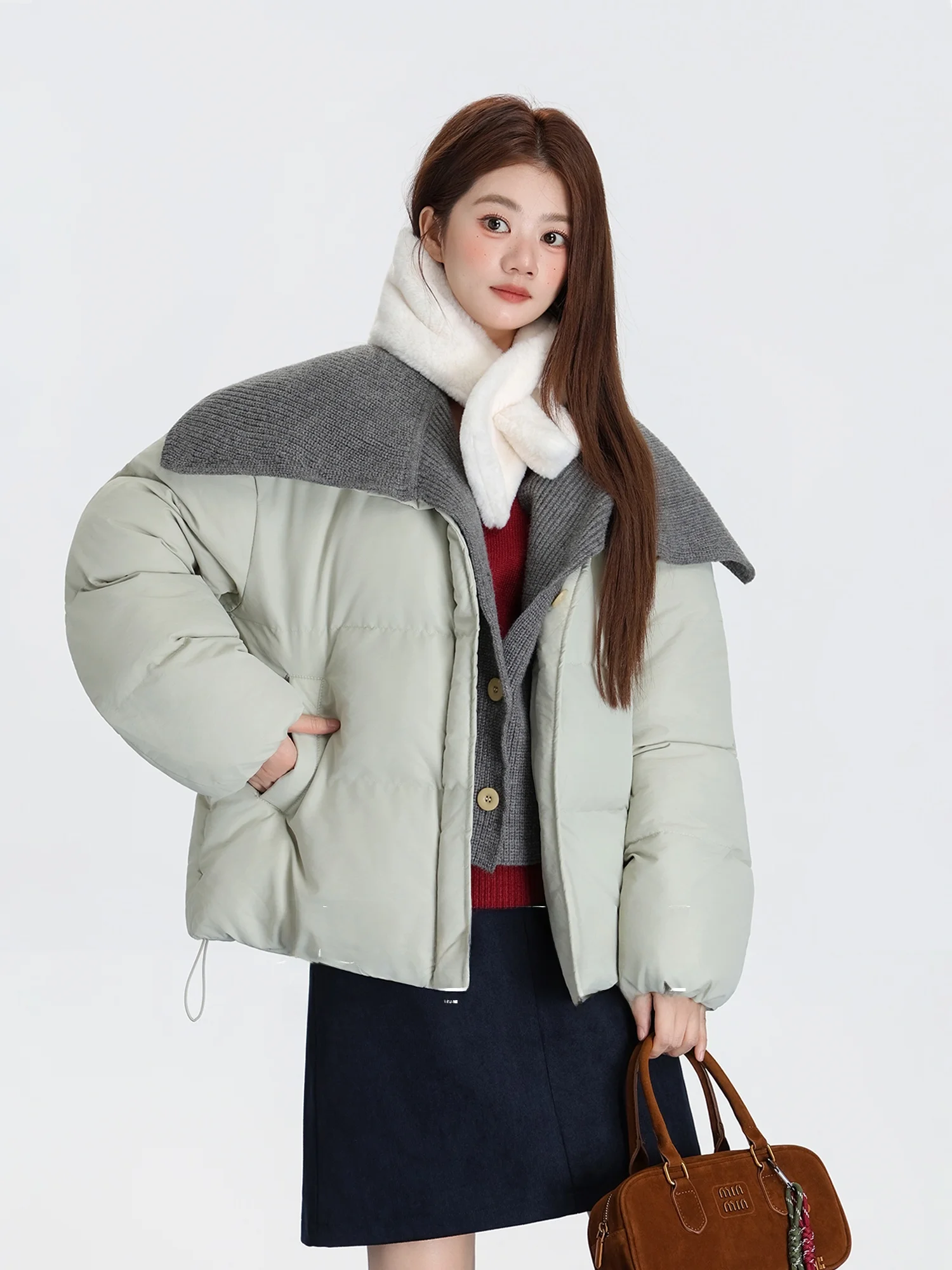 Korean Sle Knitted Patchwork ort Cotton Jaet Women's Autumn Winter New Warm Faux Two-Piece Coat Large Collar
Korean Sle Knitted Patchwork ort Cotton Jaet Women's Autumn Winter New Warm Faux Two-Piece Coat Large Collar