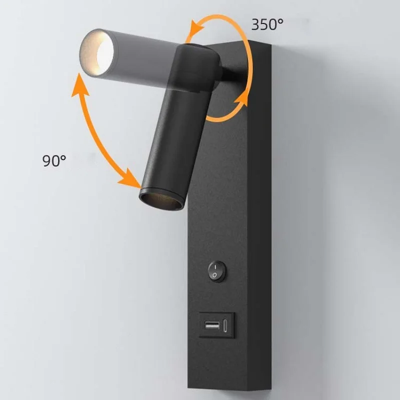LED Wall Lamp Reading Light with Switch and USB Port Rotatable Spotlight Bedroom Bedside Living Room Study Home Lighting Decor
LED Wall Lamp Reading Light with Switch and USB Port Rotatable Spotlight Bedroom Bedside Living Room Study Home Lighting Decor