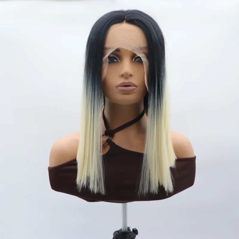 Daily use for women, hand-woven front lace, gradient 613 color, short straight hair, high-temperature fiber full wig
Daily use for women, hand-woven front lace, gradient 613 color, short straight hair, high-temperature fiber full wig