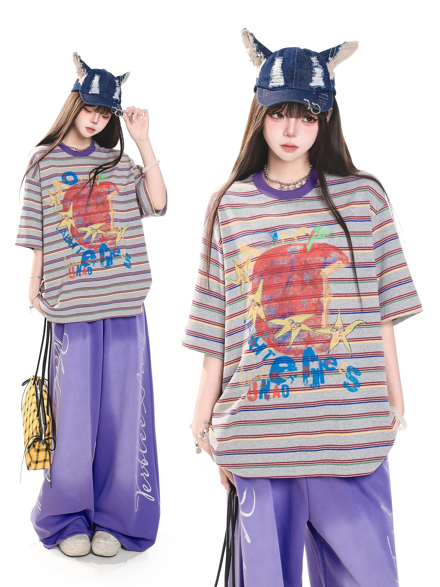 Retro American Graffiti Print Short Sleeve T-Shirt Women Summer Lazy Style Casual Loose BF Super Cute Top
Retro American Graffiti Print Short Sleeve T-Shirt Women Summer Lazy Style Casual Loose BF Super Cute Top