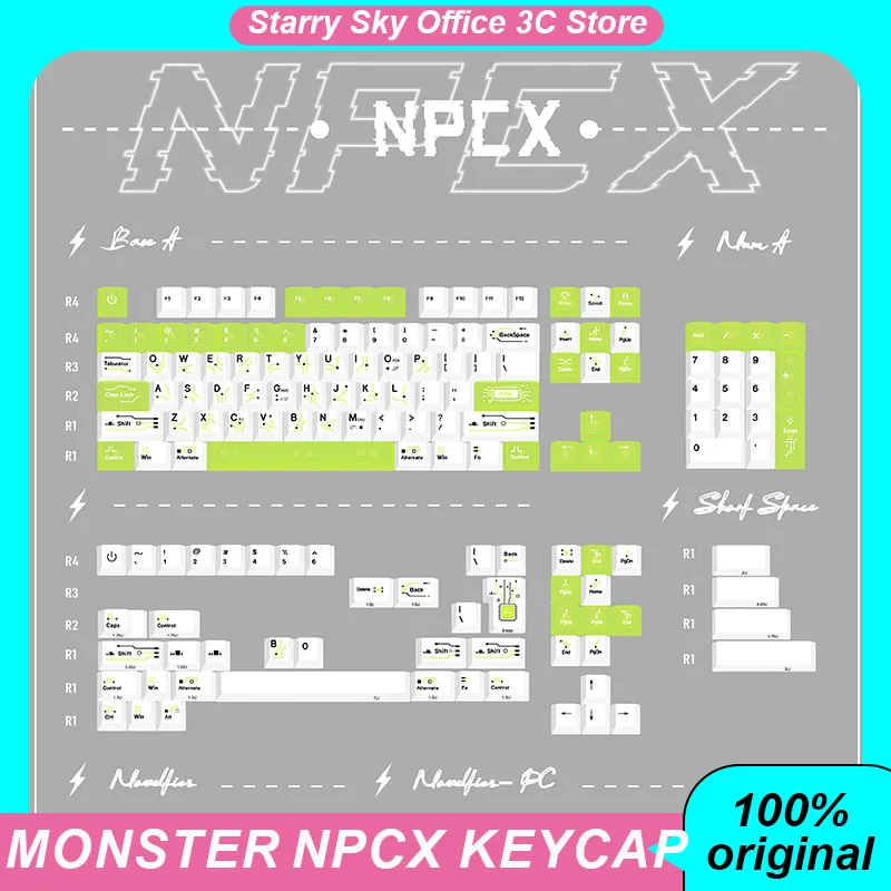 Колпачки для клавиш Monster Npcx Pbt, прозрачные колпачки для клавиш компьютера, холодный белый флуоресцентный зеленый туман, индивидуальные аксессуары для ноутбуков
Колпачки для клавиш Monster Npcx Pbt, прозрачные колпачки для клавиш компьютера, холодный белый флуоресцентный зеленый туман, индивидуальные аксессуары для ноутбуков