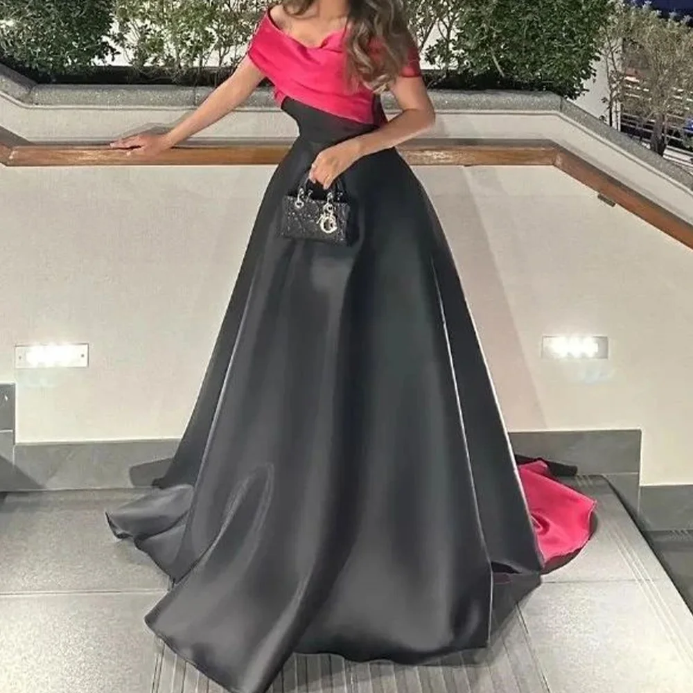 Customized Fashion Satin Off the Shoulder Evening Dress High Quality V-Neck Short Sleeves Special Occasion Gowns Custom Size
Customized Fashion Satin Off the Shoulder Evening Dress High Quality V-Neck Short Sleeves Special Occasion Gowns Custom Size
