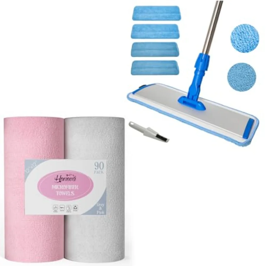 Pink and Grey Microfiber Cleaning Cloth Roll 45 Pack 17.5''Microfiber Mop for Floor Cleaning
Pink and Grey Microfiber Cleaning Cloth Roll 45 Pack 17.5''Microfiber Mop for Floor Cleaning