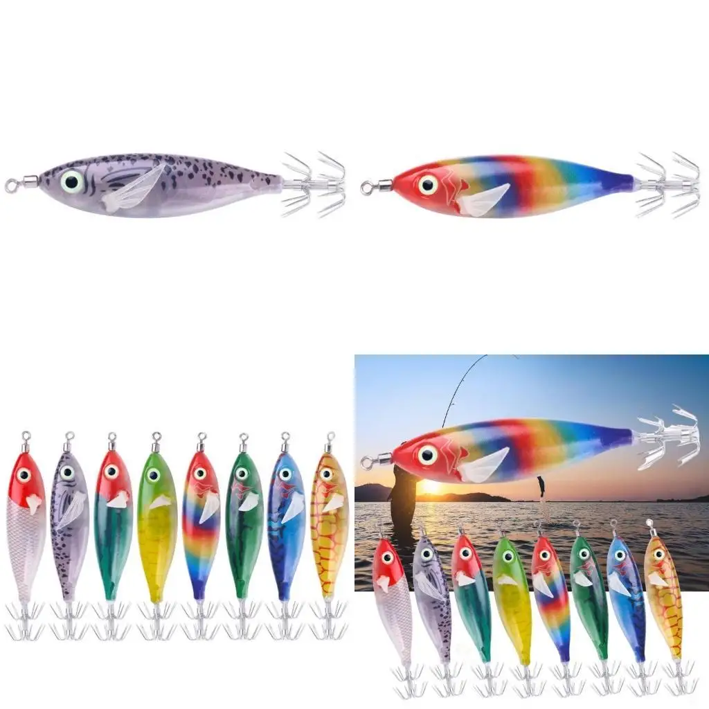 R6FE 8Pcs/pack Saltwater and Freshwater Angling Shrimp Cuttlefish Jig Hook Squid Jig Fishing Lures Set with Shrimp Designs
R6FE 8Pcs/pack Saltwater and Freshwater Angling Shrimp Cuttlefish Jig Hook Squid Jig Fishing Lures Set with Shrimp Designs