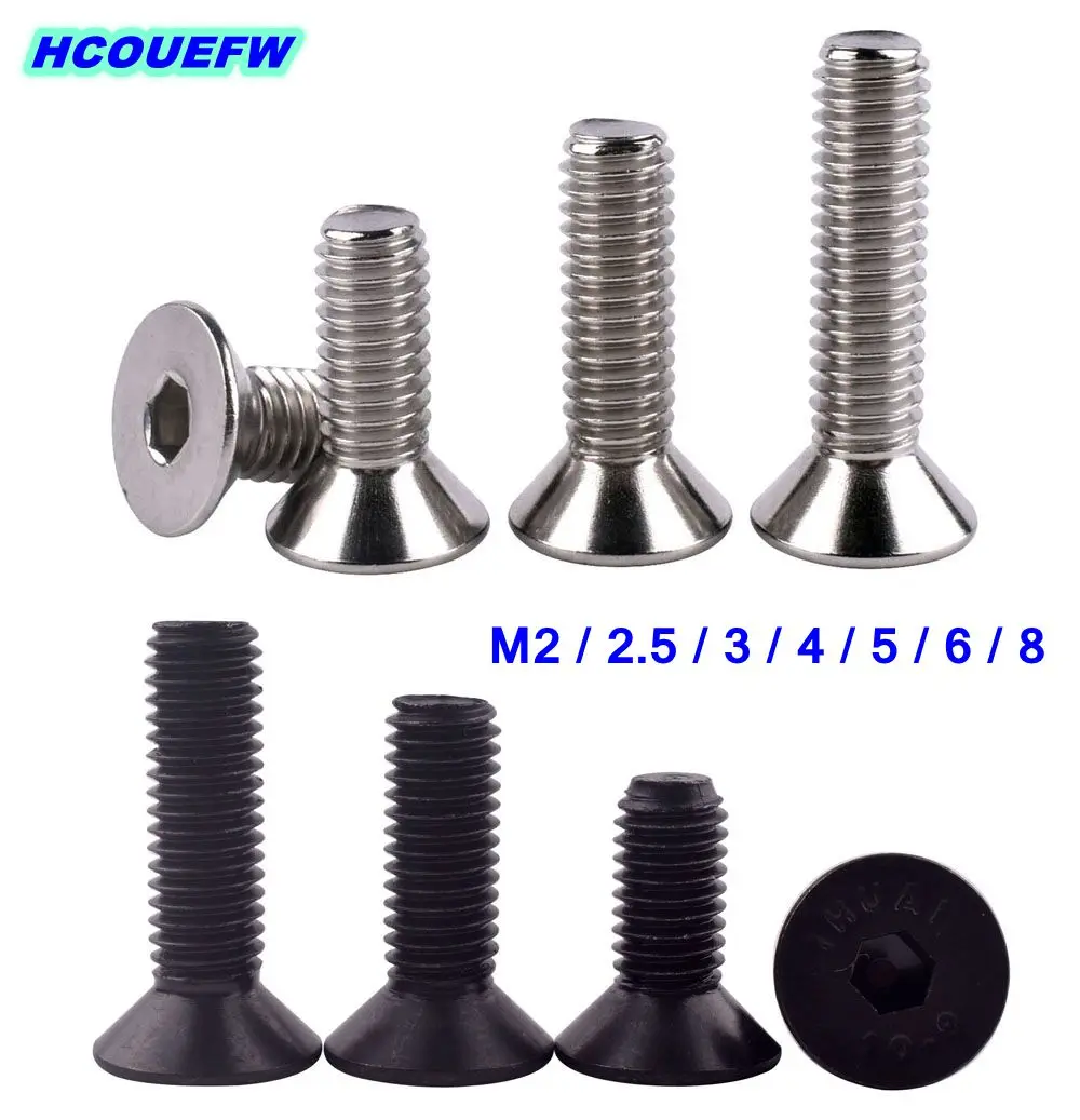 HCOUEFW M2 M2.5 M3 M4 M5 M6 M8 DIN7991 Stainless Steel 304 or Black Grade 10.9 Hexagon Hex Socket Flat Head Countersunk Screw
HCOUEFW M2 M2.5 M3 M4 M5 M6 M8 DIN7991 Stainless Steel 304 or Black Grade 10.9 Hexagon Hex Socket Flat Head Countersunk Screw