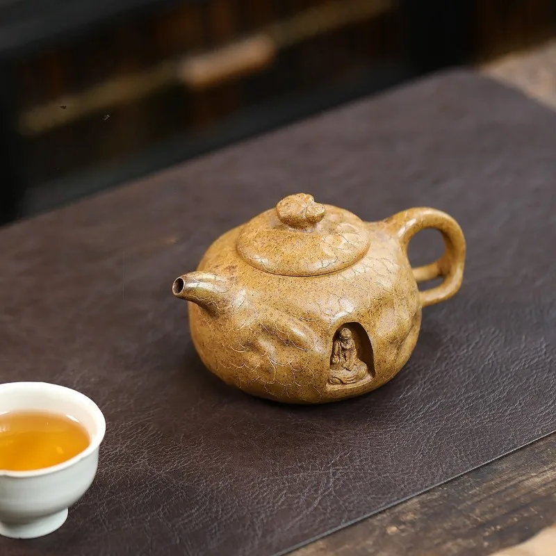 Yixing handmade purple clay teapot, raw ore, gold sand,tea pot, Kung Fu tea set 320ml
Yixing handmade purple clay teapot, raw ore, gold sand,tea pot, Kung Fu tea set 320ml