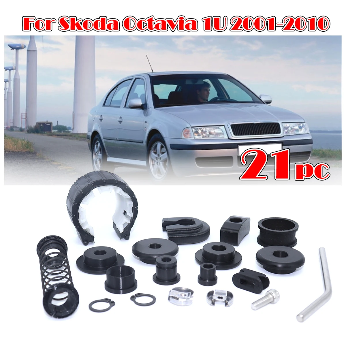 21pcs Complete Set Upgrade Bushing MT Gearbox Kit Shifter Lever Adjuster Transmission Repair Kit For Skoda Octavia 1U 2001-2010
21pcs Complete Set Upgrade Bushing MT Gearbox Kit Shifter Lever Adjuster Transmission Repair Kit For Skoda Octavia 1U 2001-2010