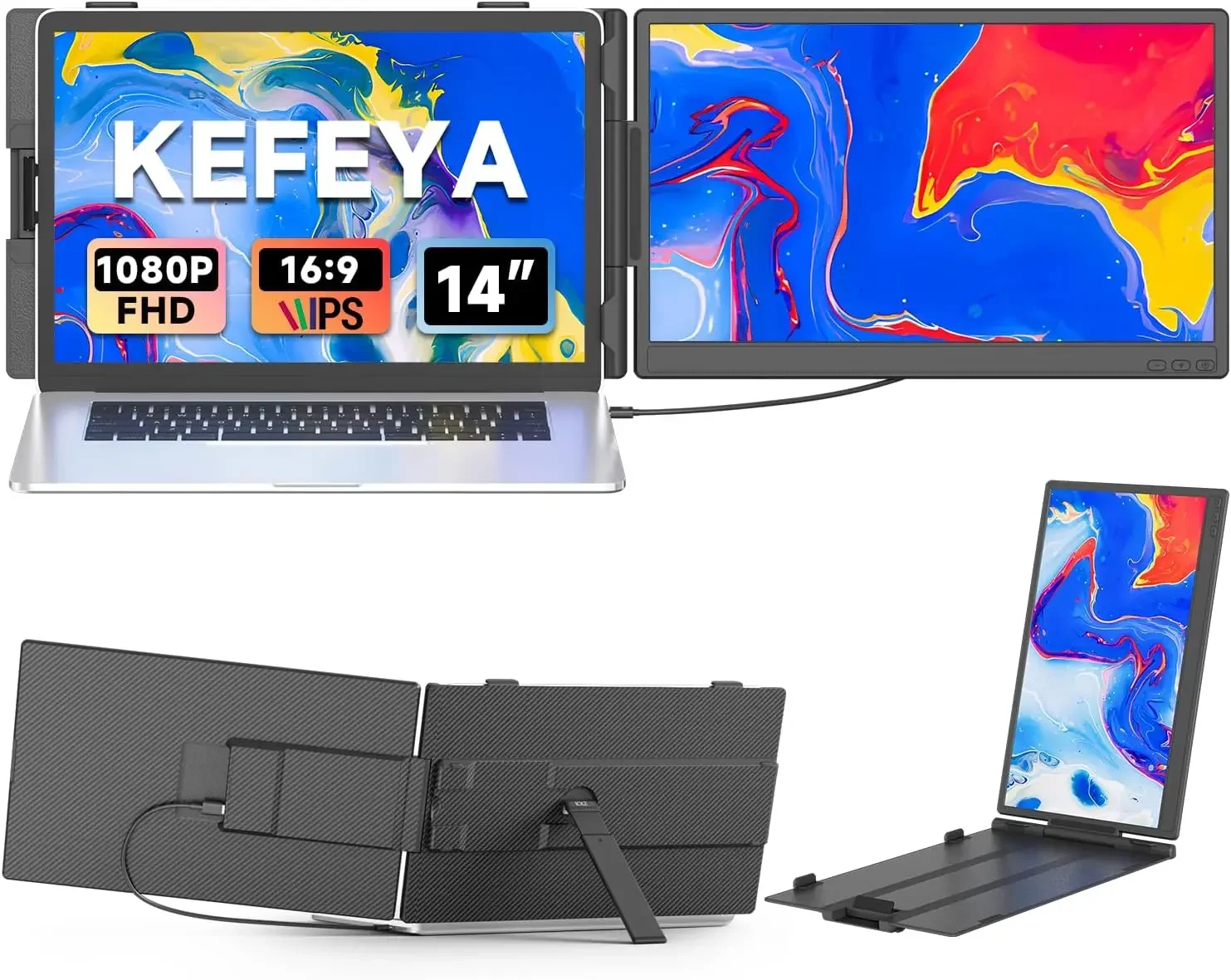Laptop Screen Extender 14", FHD 1080P IPS Laptop Monitor Extender, Portable Monitor for Laptops 13-17" with USB-C/HDMI Port, Plu
Laptop Screen Extender 14", FHD 1080P IPS Laptop Monitor Extender, Portable Monitor for Laptops 13-17" with USB-C/HDMI Port, Plu