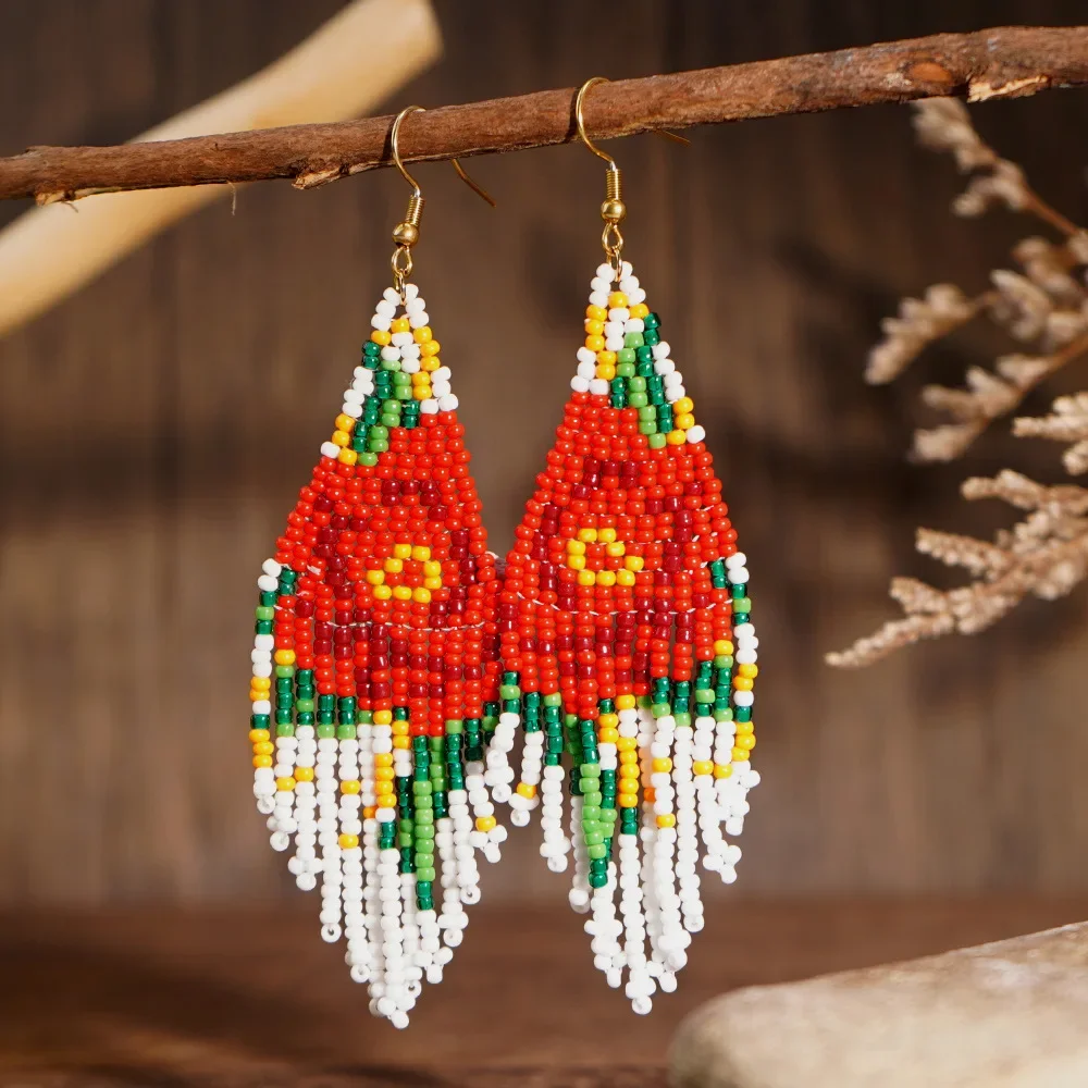 Серьги из бисера, оригинальный дизайн, ручная вязка, богемные простые серьги из сплава
Серьги из бисера, оригинальный дизайн, ручная вязка, богемные простые серьги из сплава
