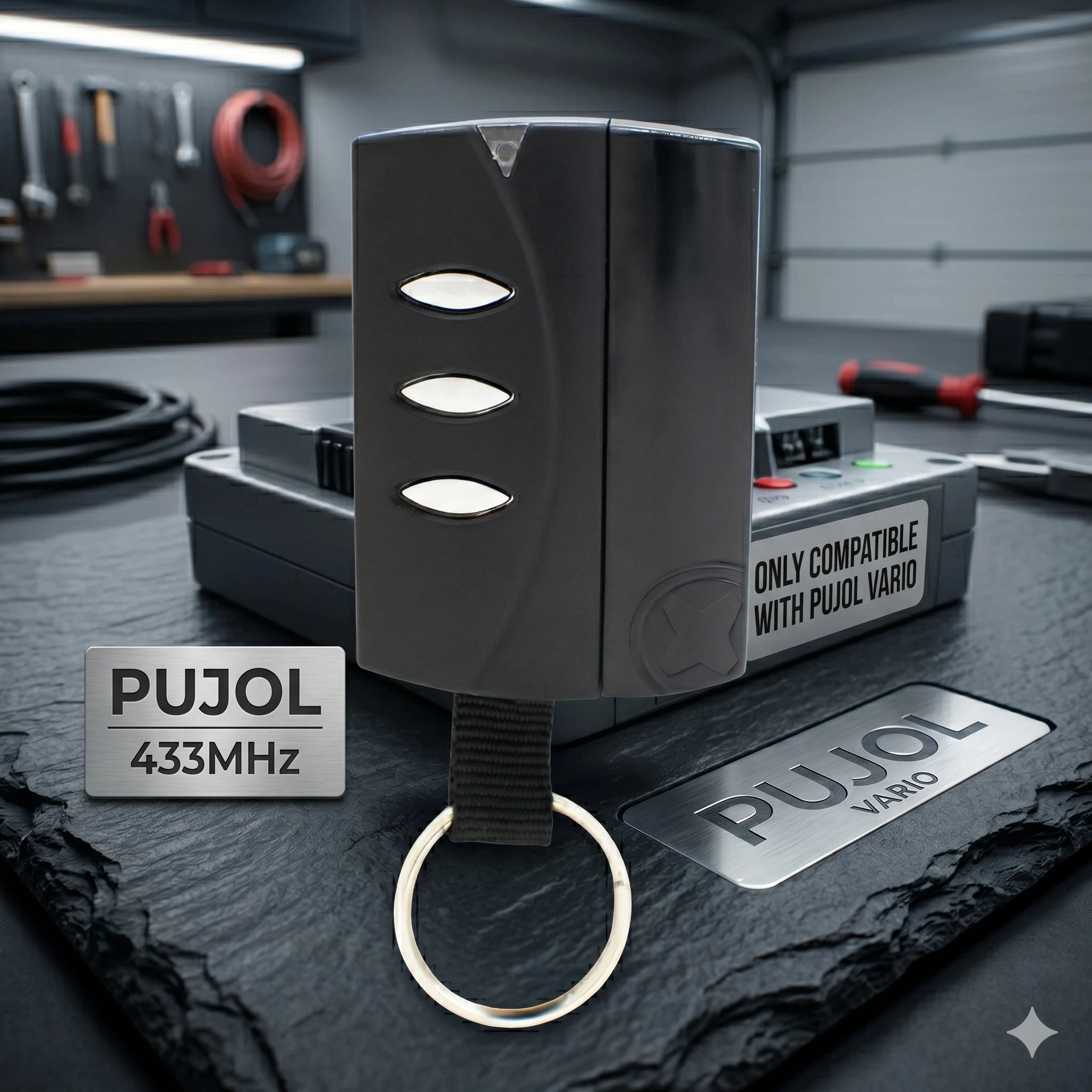 PUJOL Garage Door Remote Control Compatible With PUJOL VARIO 433.92MHz Rolling Code Handheld Transmitter
PUJOL Garage Door Remote Control Compatible With PUJOL VARIO 433.92MHz Rolling Code Handheld Transmitter