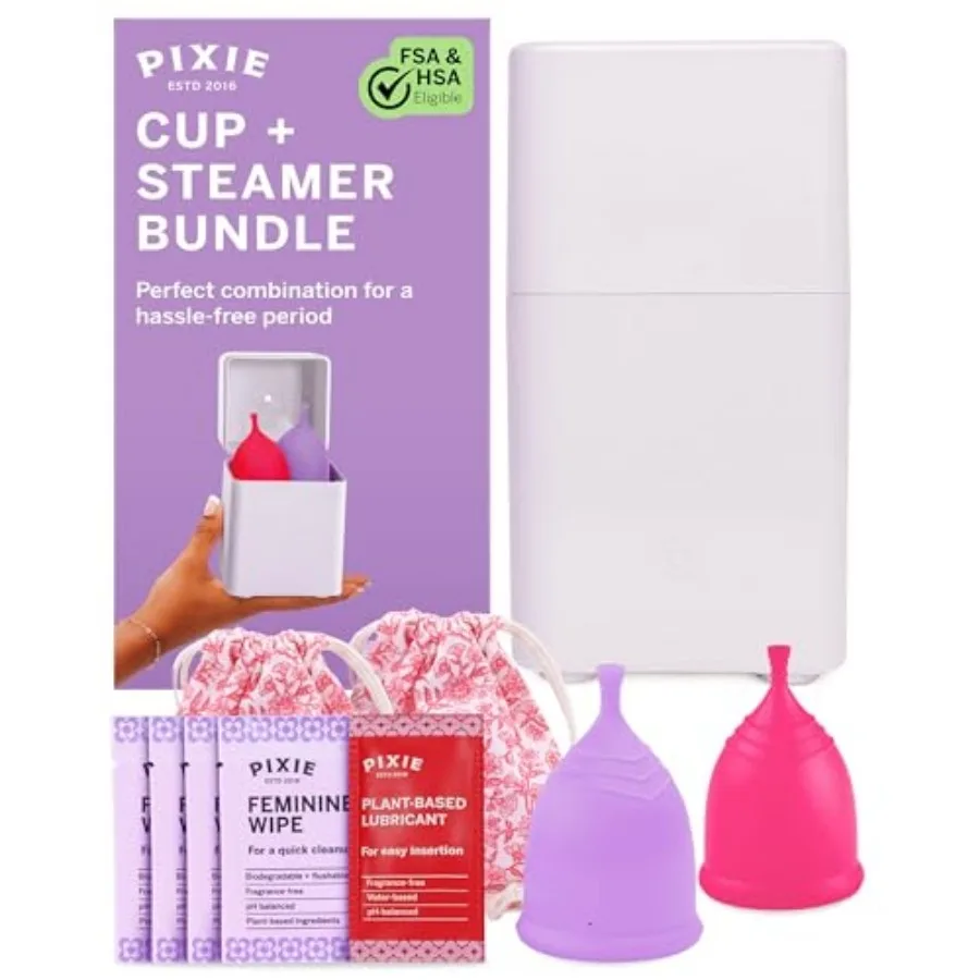 Pixie Menstrual Cups with Sterilizer - The Most Comfortable Soft Reusable Period Cup - Kills 99.9% of Germs with Clean Steam -
Pixie Menstrual Cups with Sterilizer - The Most Comfortable Soft Reusable Period Cup - Kills 99.9% of Germs with Clean Steam -