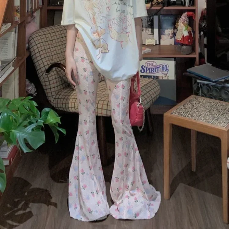 Japanese Vintage Flower Print Flare Pants 2025 Summer Thin Slim Fit Pants for Women Y2k High Waist Loose Wide Leg Pants
Japanese Vintage Flower Print Flare Pants 2025 Summer Thin Slim Fit Pants for Women Y2k High Waist Loose Wide Leg Pants