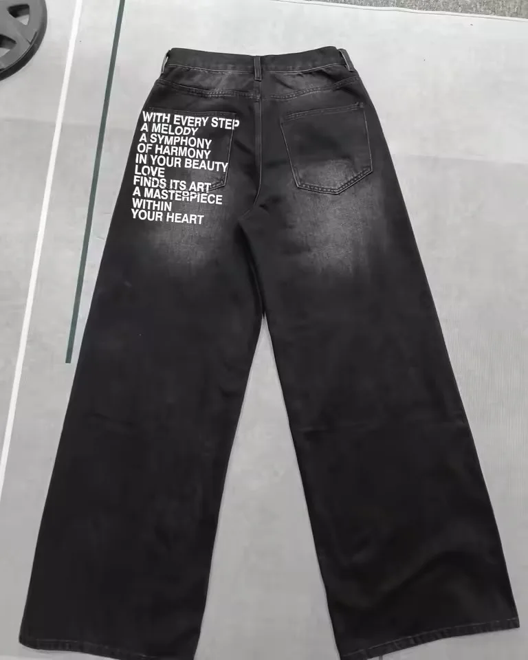 European and American High Street Jeans Harajuku Hip-hop Loose Street Straight Wide-leg Casual Fashion Trousers Baggy Jeans
European and American High Street Jeans Harajuku Hip-hop Loose Street Straight Wide-leg Casual Fashion Trousers Baggy Jeans