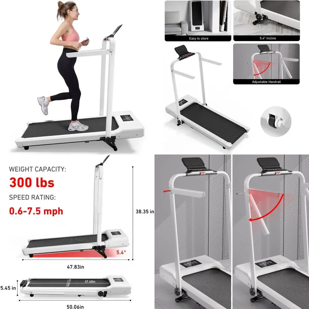Portable 3-in-1 Foldable Treadmill for Home and Office, 300lbs Capacity, Incline and Handle Bar, Ideal for Small Spaces and Walk
Portable 3-in-1 Foldable Treadmill for Home and Office, 300lbs Capacity, Incline and Handle Bar, Ideal for Small Spaces and Walk