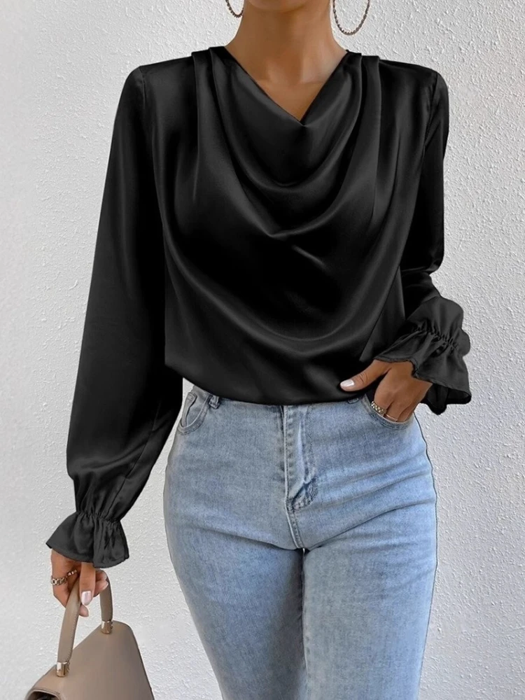 New Women's Clothing Chiffon Long Sleeve Shirt Loose Drawn Fold Spring Autumn Fashion Lantern Sleeve Sexy V-neck Top T-shirt
New Women's Clothing Chiffon Long Sleeve Shirt Loose Drawn Fold Spring Autumn Fashion Lantern Sleeve Sexy V-neck Top T-shirt
