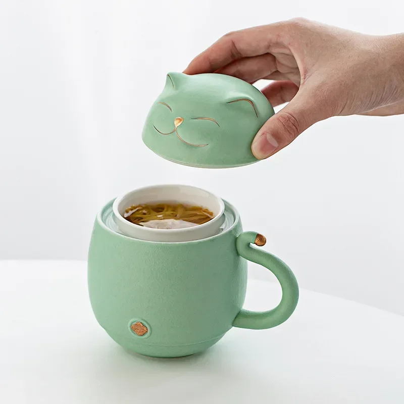 Lucky Cat Tea Mug Ceramic Cups Cover Filter Office Water Mugs Traveling Bag Separation Teacup Drinkware Coffee and Tea Tools
Lucky Cat Tea Mug Ceramic Cups Cover Filter Office Water Mugs Traveling Bag Separation Teacup Drinkware Coffee and Tea Tools