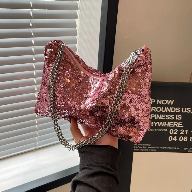 Fashion Sequins Design Women's Shoulder Bag Elegant Ladies Evening Underarm Bags Chain Crossbody Female Small Clutch Party Purse
Fashion Sequins Design Women's Shoulder Bag Elegant Ladies Evening Underarm Bags Chain Crossbody Female Small Clutch Party Purse