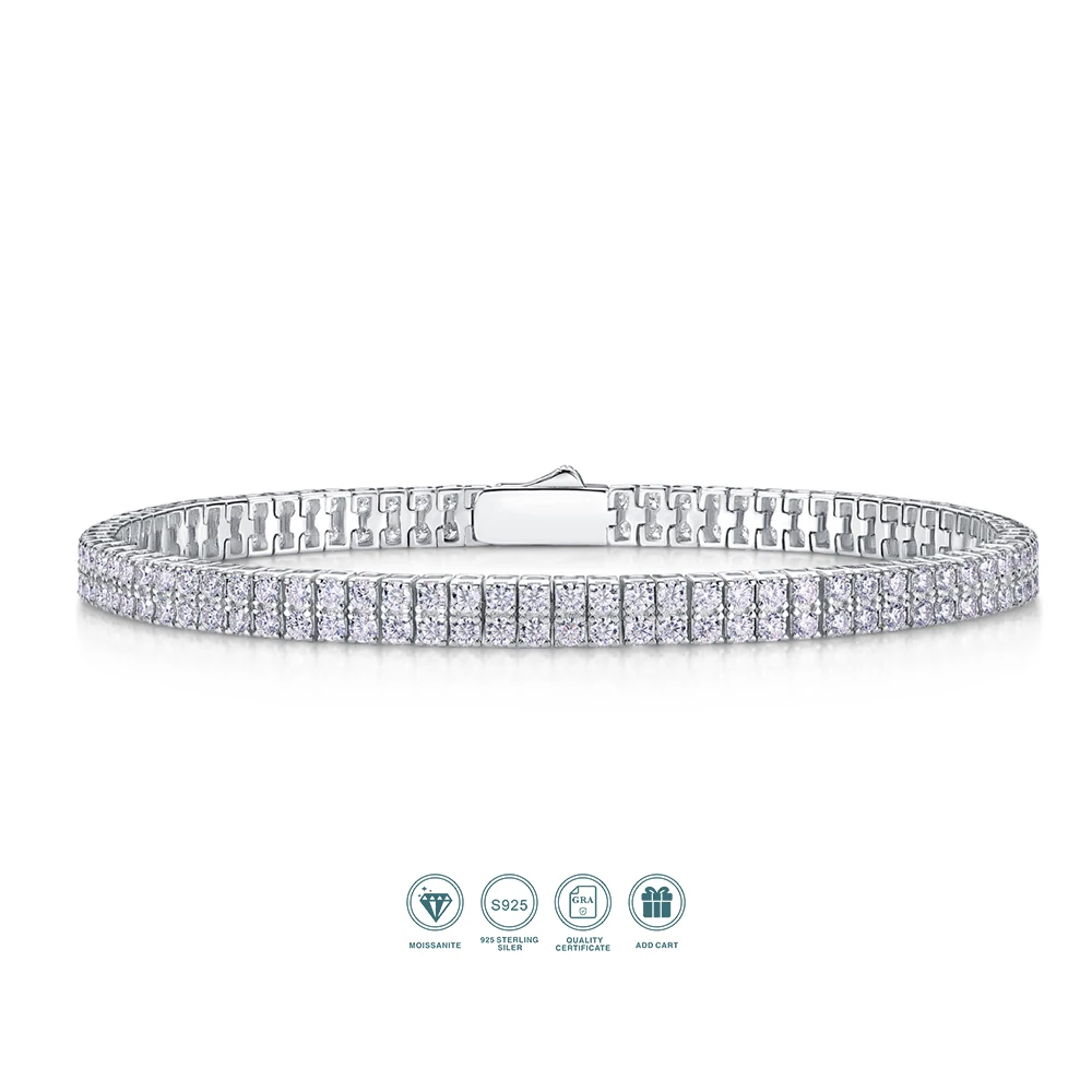JIUZUAN Moissanite Tennis Bracelet Square Design 925 Silver 18K Gold Plated for Women Jewelry Gift Comes with GRA Certificate
JIUZUAN Moissanite Tennis Bracelet Square Design 925 Silver 18K Gold Plated for Women Jewelry Gift Comes with GRA Certificate