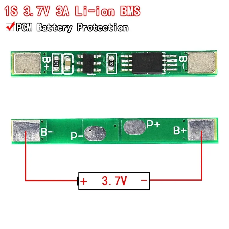 10PCS 1S 3.7V 3A li-ion BMS PCM battery protection board pcm for 18650 lithium li 
10PCS 1S 3.7V 3A li-ion BMS PCM battery protection board pcm for 18650 lithium li