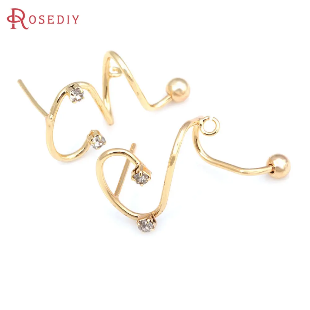 6PCS 18K Gold Color Brass and Zircon Spiral Stud Earrings Pins Earrings High Quality Diy Jewelry Making Accessories for Women
6PCS 18K Gold Color Brass and Zircon Spiral Stud Earrings Pins Earrings High Quality Diy Jewelry Making Accessories for Women
