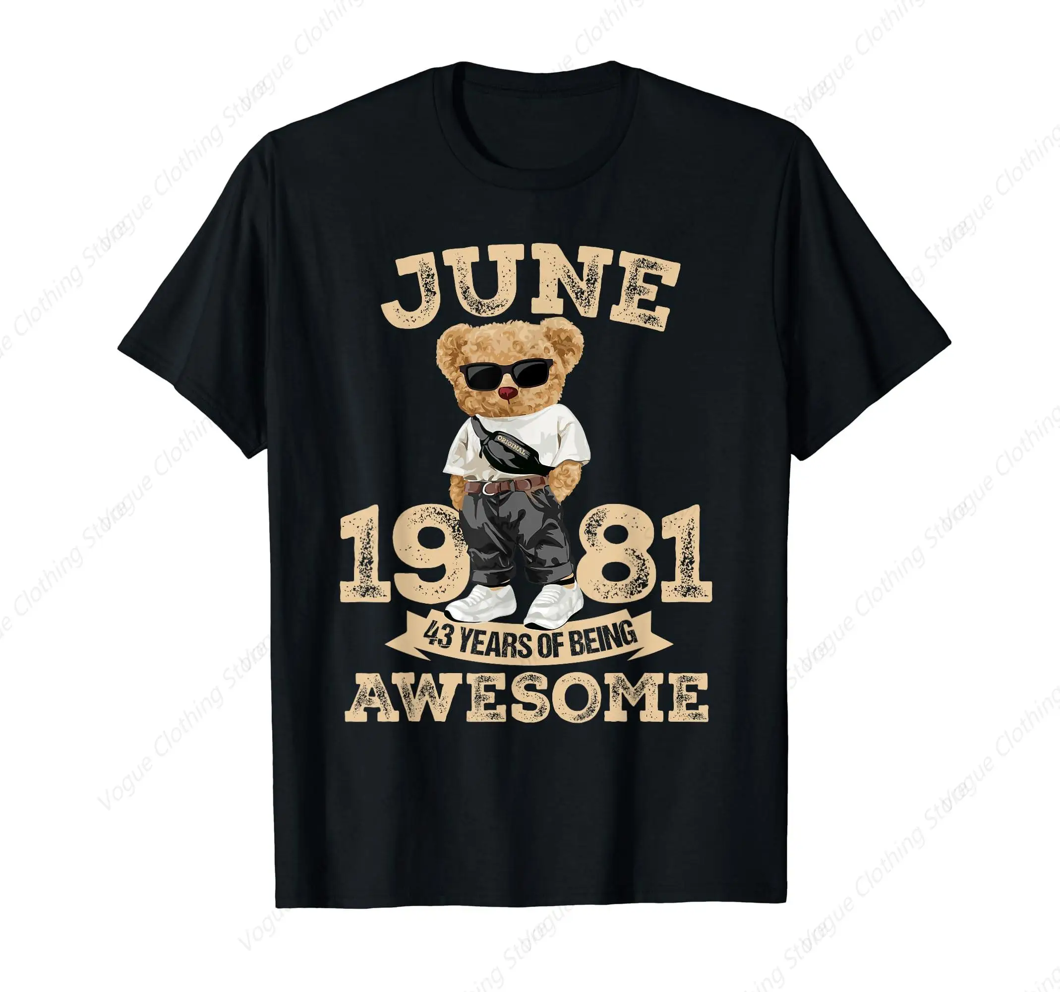 Vintage June 1981 Cool 43 Years Awesome 43rd Birthday Gift T-Shirt Short Sleeves Cotton Tee Shirt Leisure Comfortable Tops
Vintage June 1981 Cool 43 Years Awesome 43rd Birthday Gift T-Shirt Short Sleeves Cotton Tee Shirt Leisure Comfortable Tops