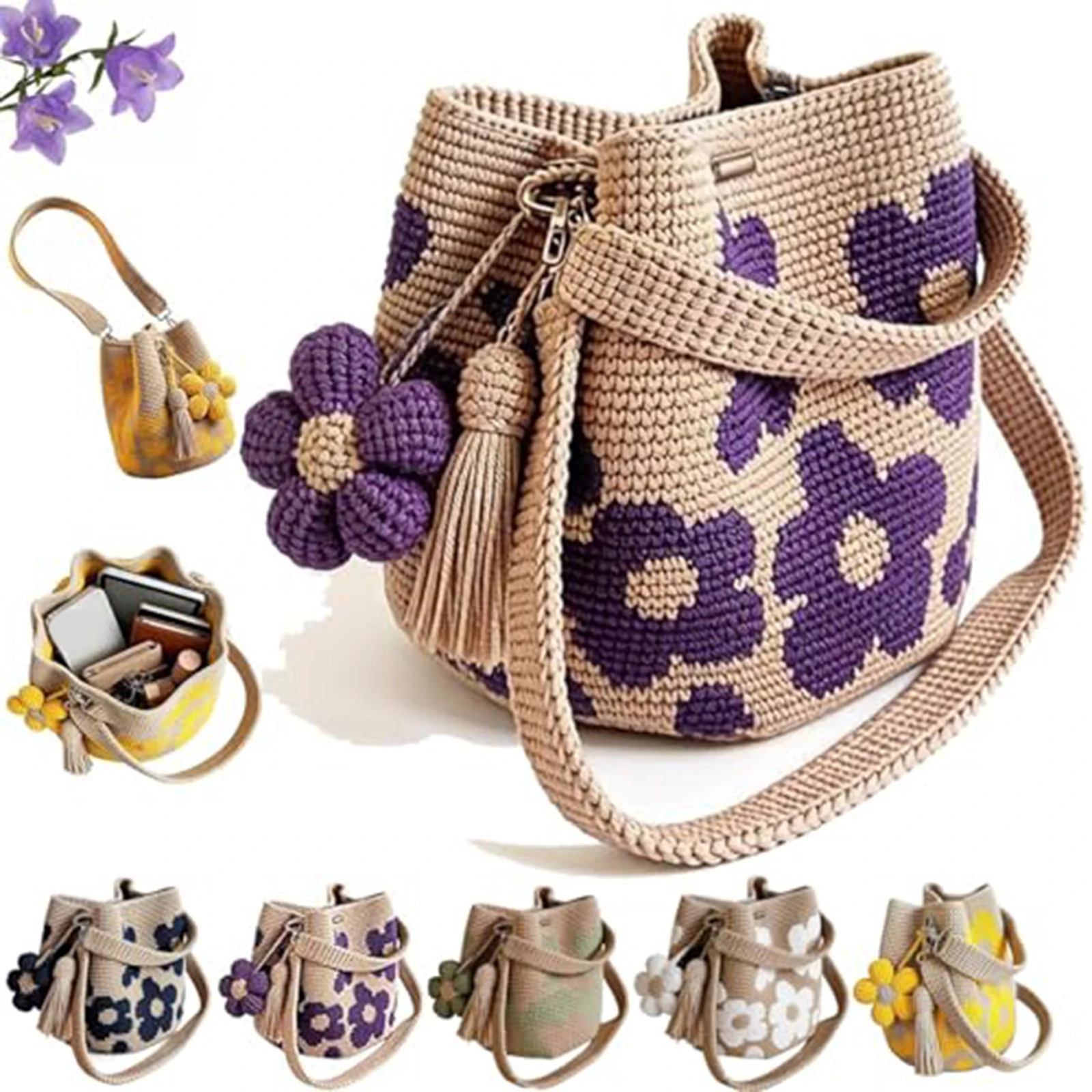 Women Textile Boho Beach Handbags Large Capacity Crochet Handbags Lightweight Handmade Crochet Flower Tote Bags for Travel Work
Women Textile Boho Beach Handbags Large Capacity Crochet Handbags Lightweight Handmade Crochet Flower Tote Bags for Travel Work