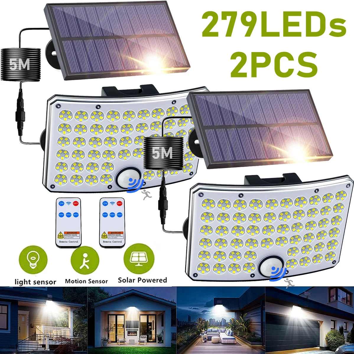 2PCS 279LED Solar Lights Outdoor with Motion Sensor, Dusk to Dawn Solar Flood Lamp IP65 Waterproof 3 Lighting Mode for Garden
2PCS 279LED Solar Lights Outdoor with Motion Sensor, Dusk to Dawn Solar Flood Lamp IP65 Waterproof 3 Lighting Mode for Garden