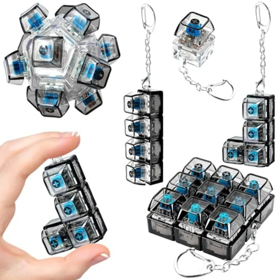 5 Pack Keyboard Fidget Keychain Toy for Adult to Stress Relief, 5-Style Keyboard Decompression Button Finger Clicker Toys, Cube
5 Pack Keyboard Fidget Keychain Toy for Adult to Stress Relief, 5-Style Keyboard Decompression Button Finger Clicker Toys, Cube