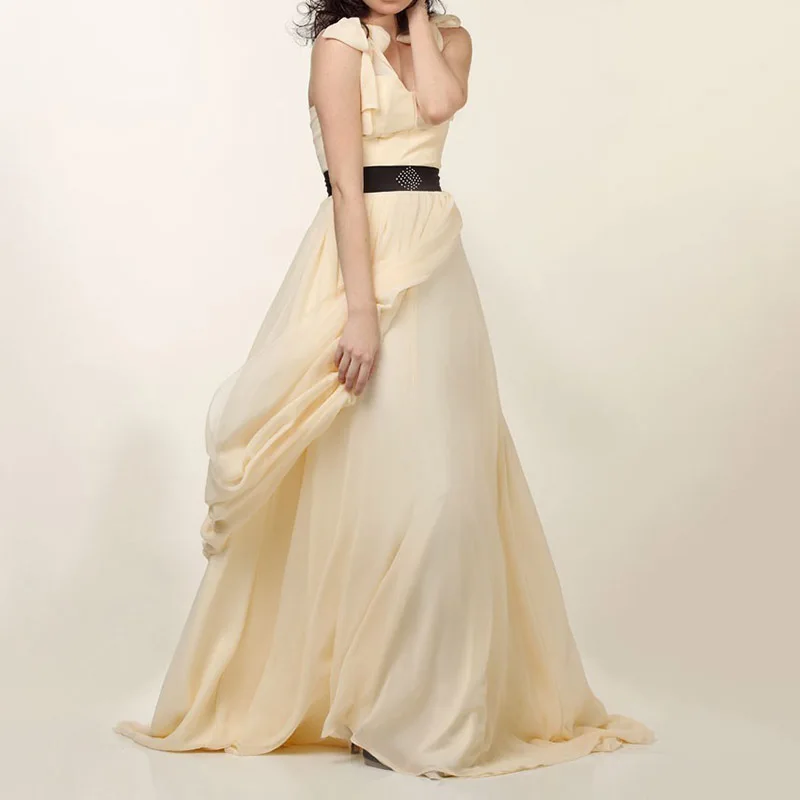 Elegant Long Evening Dresses for Women Chiffon V-Neck Floor-Length A-Line with Belt Prom Party Special Event Wedding Guest 2023
Elegant Long Evening Dresses for Women Chiffon V-Neck Floor-Length A-Line with Belt Prom Party Special Event Wedding Guest 2023