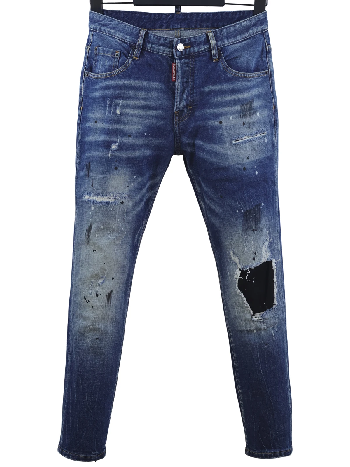 6064 Four Seasons New D2 Jeans Men's Washed Ripped Patch Paint Slim-fit Small Straight Blue
6064 Four Seasons New D2 Jeans Men's Washed Ripped Patch Paint Slim-fit Small Straight Blue