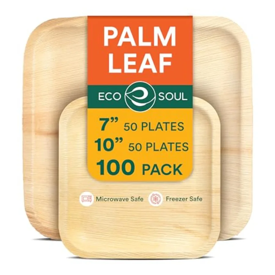 Palm Leaf Like Bamboo Plates, 7 10 Inch Square, 100 Pack Bulk Disposable Dinnerware Combo, Compostable Biodegradable Natural Wo
Palm Leaf Like Bamboo Plates, 7 10 Inch Square, 100 Pack Bulk Disposable Dinnerware Combo, Compostable Biodegradable Natural Wo