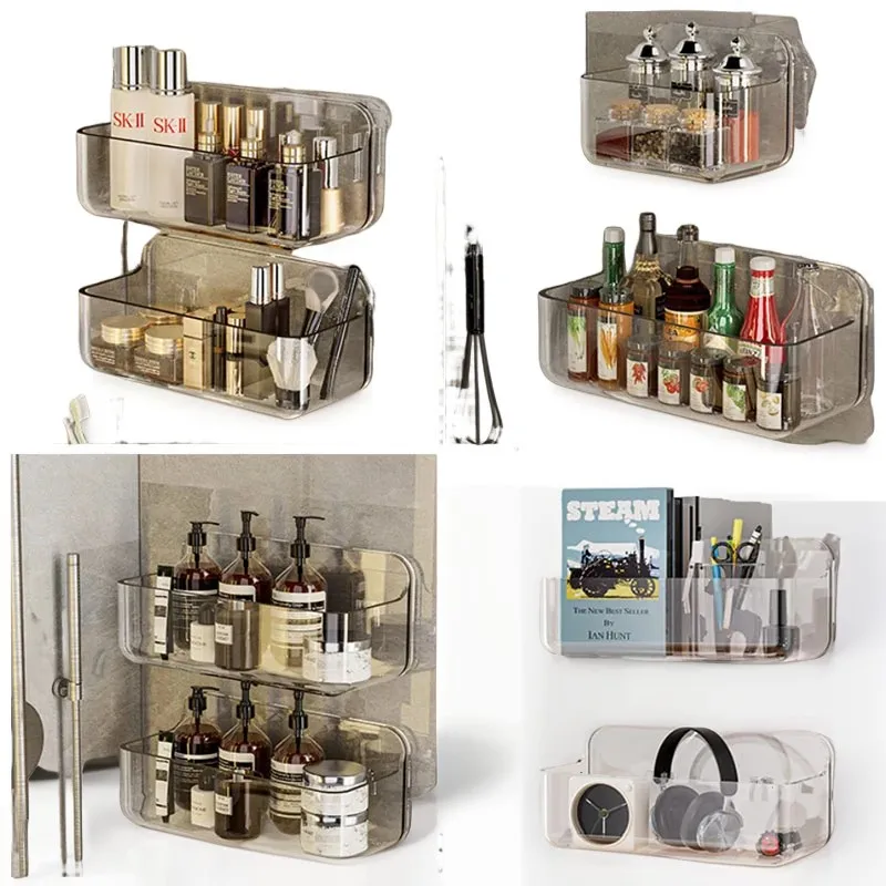 Wall Mounted Shower Shampoo Racks Cosmetics Shelves Organizer Non-drilling Transparent PET Material Bathroom Storage Rack Racks
Wall Mounted Shower Shampoo Racks Cosmetics Shelves Organizer Non-drilling Transparent PET Material Bathroom Storage Rack Racks