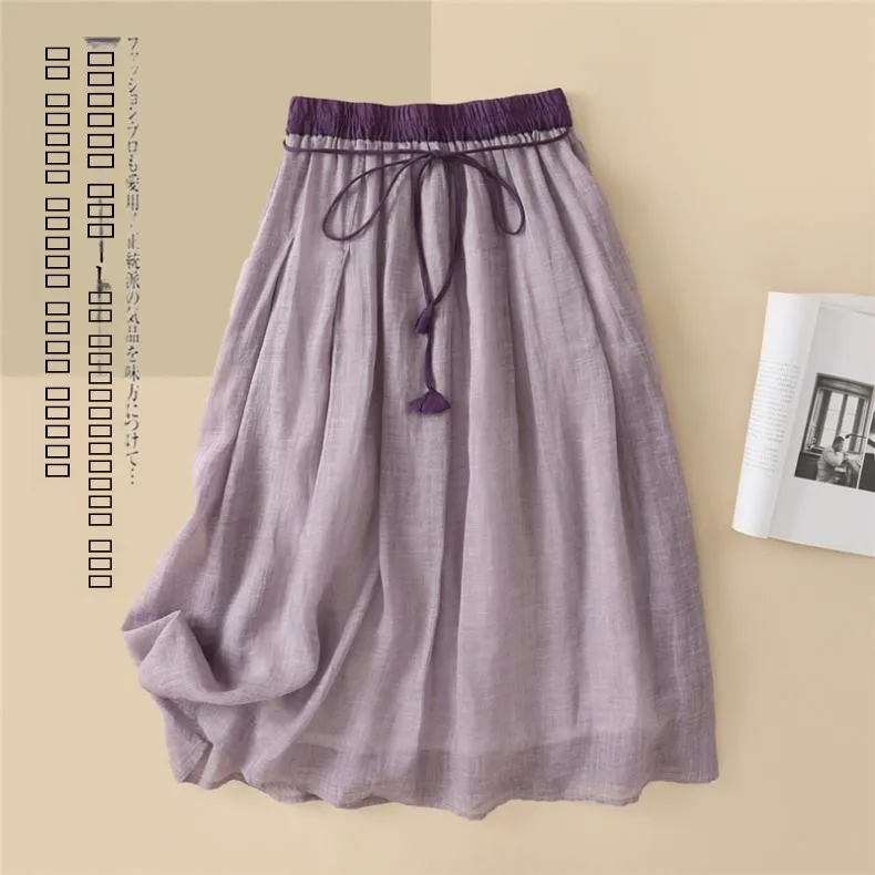 New Chinese Sle High Waist Midi Skirt Cotton Linen Summer Collection Elastic Waist Vintage Personali Women's Faion
New Chinese Sle High Waist Midi Skirt Cotton Linen Summer Collection Elastic Waist Vintage Personali Women's Faion