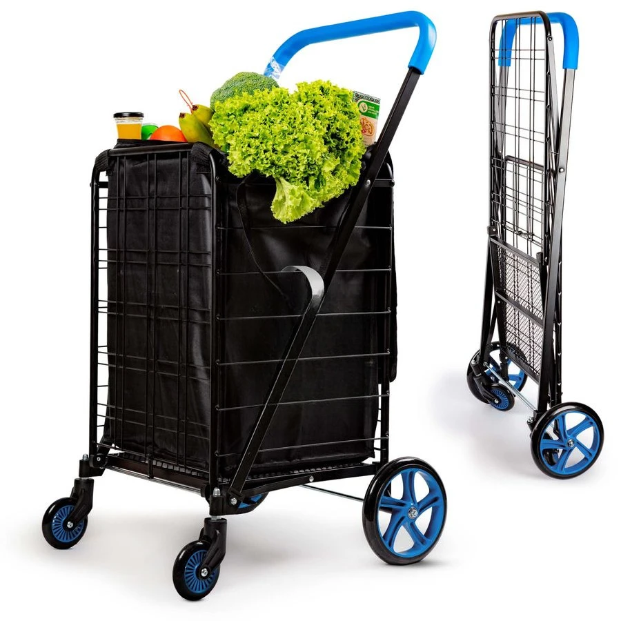 Large Folding Utility Shopping Cart with Removable Liner Heavy Duty, 360 Swivel Wheels, 110 lb Capacity, Portable for Groceries,
Large Folding Utility Shopping Cart with Removable Liner Heavy Duty, 360 Swivel Wheels, 110 lb Capacity, Portable for Groceries,