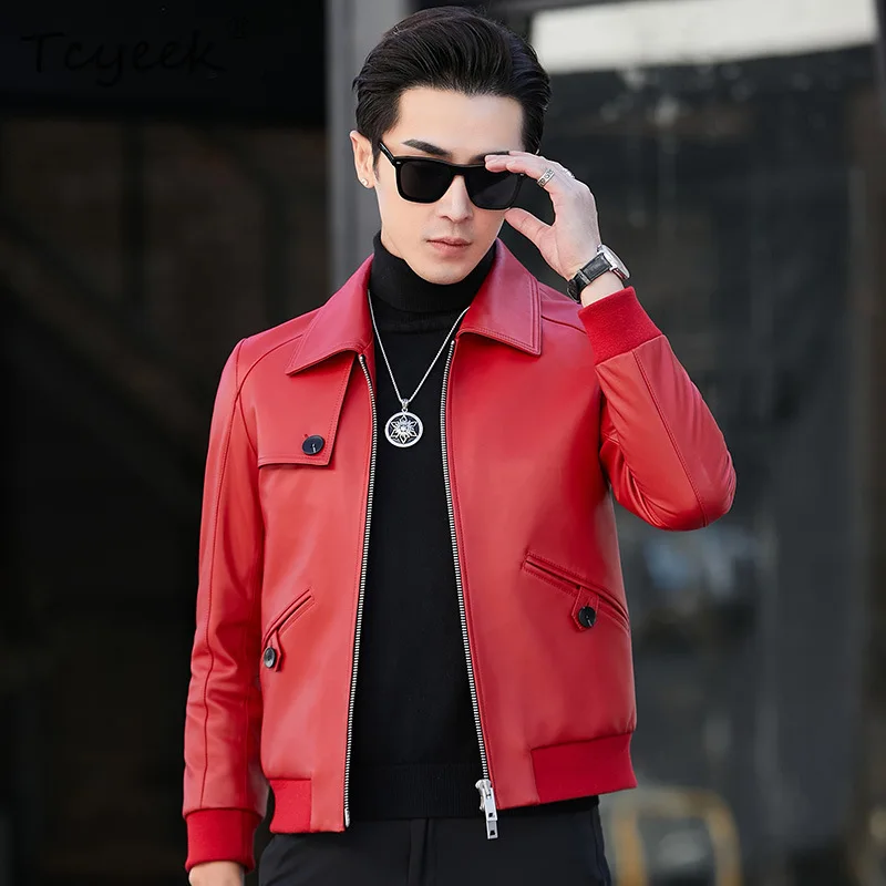 Tcyeek Real Leather Jacket Men Clothes 2026 Top Layer Sheepskin Motocycle Jackets Fashion Mens Coats Short Trendy Бомбер Кожаный
Tcyeek Real Leather Jacket Men Clothes 2026 Top Layer Sheepskin Motocycle Jackets Fashion Mens Coats Short Trendy Бомбер Кожаный