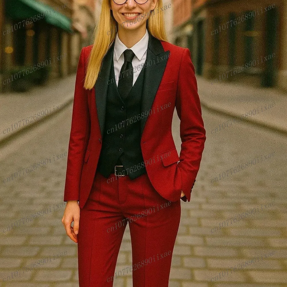 Red And Black Women Suits Lady Business Tuxedos Mother Wedding Party Formal Ladies 3 Piece Set Jacket Vest Pants
Red And Black Women Suits Lady Business Tuxedos Mother Wedding Party Formal Ladies 3 Piece Set Jacket Vest Pants