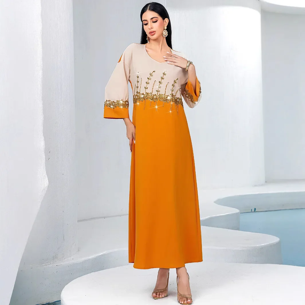 Morocco Dubai Diamonds Maxi Dress Long Sleeve V-Neck Casual Abaya Moroccan African Women Robe Kebaya Eid Ramadan Vestidos Party
Morocco Dubai Diamonds Maxi Dress Long Sleeve V-Neck Casual Abaya Moroccan African Women Robe Kebaya Eid Ramadan Vestidos Party