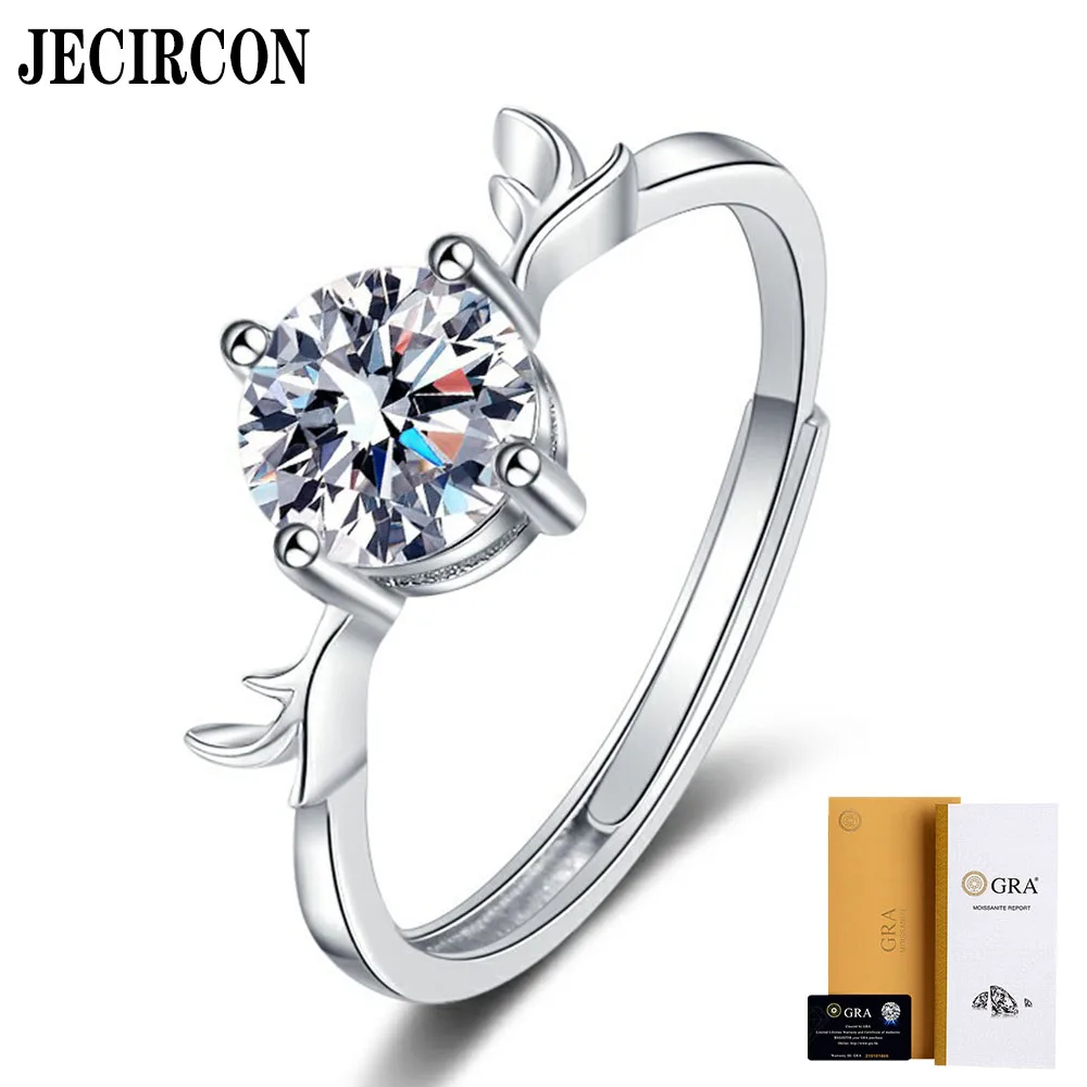 JECIRCON S925 Sterling Silver 1 Carat Moissanite Open Ring for Women INS Finger Jewelry Japanese and Korean Sweet Accessories
JECIRCON S925 Sterling Silver 1 Carat Moissanite Open Ring for Women INS Finger Jewelry Japanese and Korean Sweet Accessories